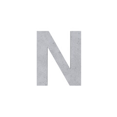 n alphabet letters cement concrete isolated. Alphabetical font. Grunge 3D, realistic vector illustration