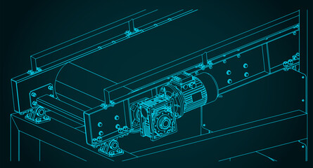 Inclination loading conveyor mechanism close-up