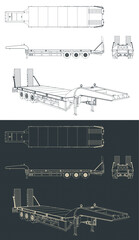 Low bed trailer blueprints
