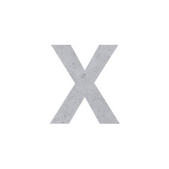 Obraz premium X alphabet letters cement concrete isolated. Alphabetical font. Grunge 3D, realistic vector illustration