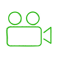 camera brush on white background, vector illustration.