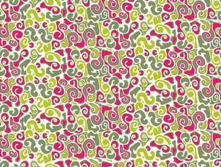 Pink and Green Watermelon Squiggles Print Design with transparent Background, Seamless Repeating Pattern Tile