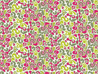 Pink and Green Watermelon Squiggles Print Design with transparent Background, Seamless Repeating Pattern Tile