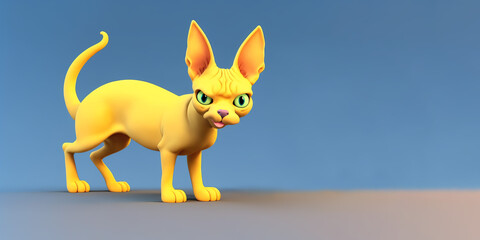 Sphynx cat portrait with a silly expression, Generative AI illustration