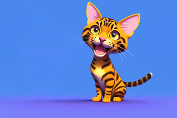 Bengal cat portrait, Generative AI illustration