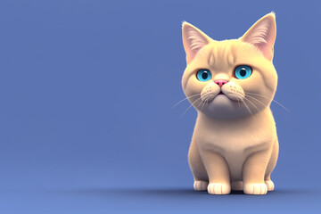 British Shorthair cat portrait, Generative AI illustration