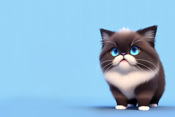 Himalayan cat portrait, Generative AI illustration