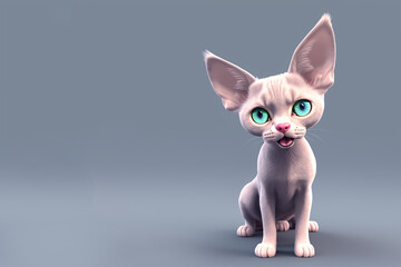 Devon Rex cat portrait, Generative AI illustration
