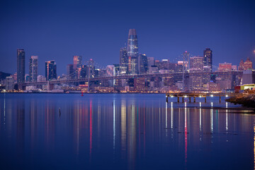 view of city of San Francisco at dusk