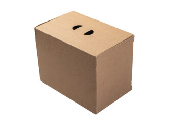 cardboard rectangular box on a white background