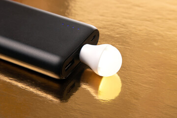 usb led lamp from the power bank. portable power for devices