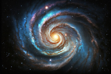 Spiral galaxy in space. Universe, stars and planets, Astronomy.
