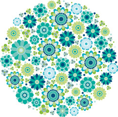 Fototapeta premium Green design - Flower circle.