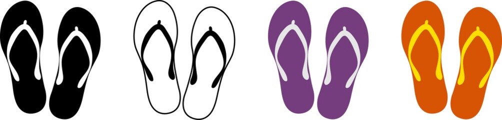 Flip flops icons. PNG image