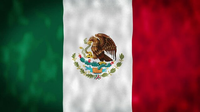 Mexico national flag video. 2D Mexico flag waving seamless loop video animation. Mexico flag video.