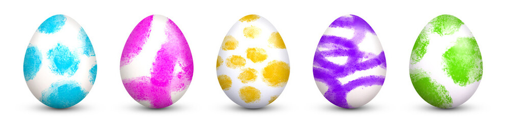 Colorful easter eggs - Set on white background