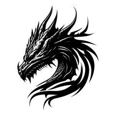Dragon vector icon illustration design logo template, isolated is White background.
