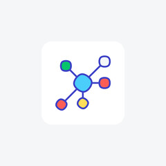 Big data, connection, network, science fully editable vector fill icon 
