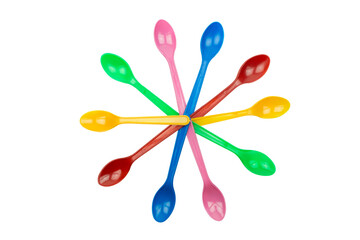 colorful plastic spoons