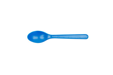 Blue plastic spoon