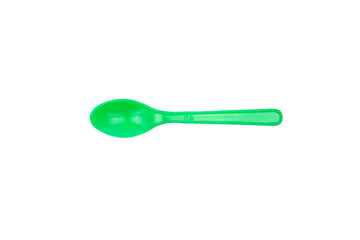 Green plastic spoon