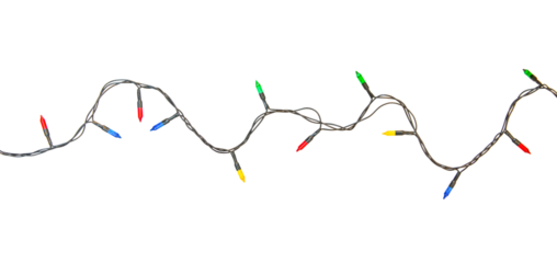 String of christmas lights isolated on white background With clipping path