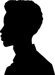 Black woman silhouette. Vector illustration of African American woman profile.