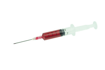 Fototapeta premium syringe with drop red blood