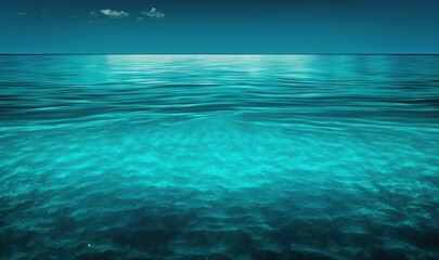  the water is very clear and blue with some clouds in the sky above it and the ocean floor below it is very clear and blue.  generative ai