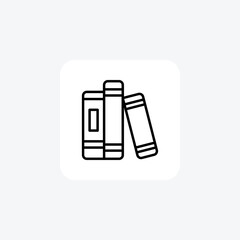 Books, library�fully editable vector Line icon 