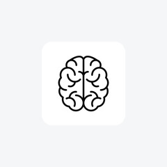 Brain, genius�fully editable vector Line icon 