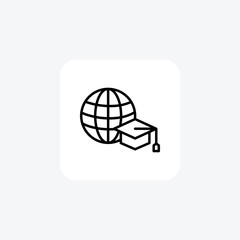 Scholarship, abroad�fully editable vector Line icon 