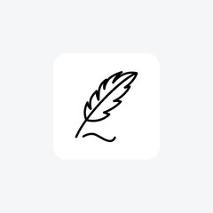 Feather, bird feather fully editable vector Line icon 