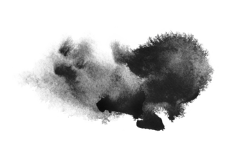 PNG Abstract Smoke black and white colors watercolor and ink cloud blot on transparent backgrownd.