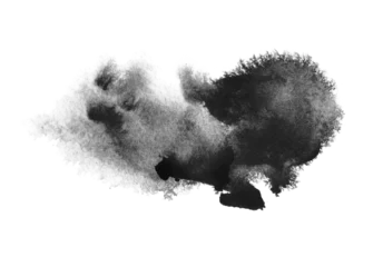 Fototapeten PNG Abstract Smoke black and white colors watercolor and ink cloud blot on transparent backgrownd. © Liliia