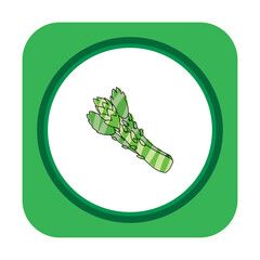 vegetable icon vector image with white background and green border