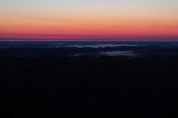 sunset over the city