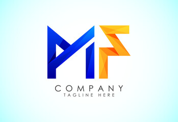 Initial Letter M F Logo Design Vector Template. Graphic Alphabet Symbol. Gradient logo