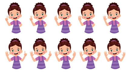 Cute little boy is studying math by counting his finger