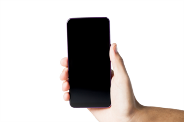 Hand holding smartphone on neutral background. smartphone concept. app concept.