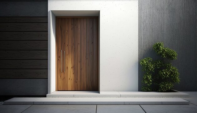 Exterior Shot of an Open Wooden Front Door Stock Image - Image of entrance,  house: 36649941