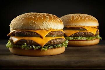 Double cheeseburgers – created with generative AI technology