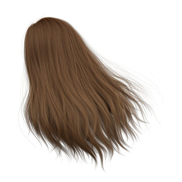 recommend clip art: 3d rendering straight hair isolated brown brunette