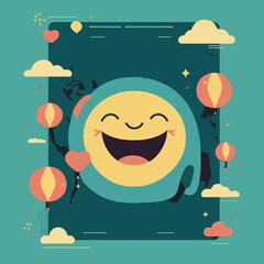 International Day of Happiness flat vector illustration