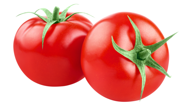 Delicious red tomatoes cut out