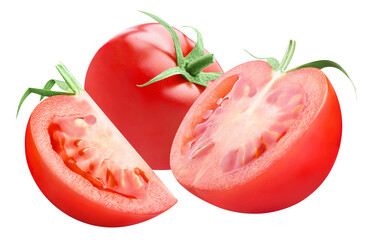 Delicious red tomatoes cut out