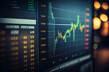 Stock market trading investment candlestick graph. Created with Generative AI technology