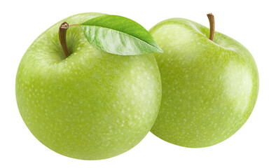 Delicious green apples cut out