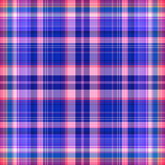 Nautical gingham in coastal beach house check fabric tile. Seamless red blue white sailor flannel textile tartan repeat swatch.