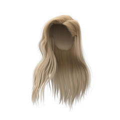 Fototapeta premium 3d rendering straight hair isolated blonde